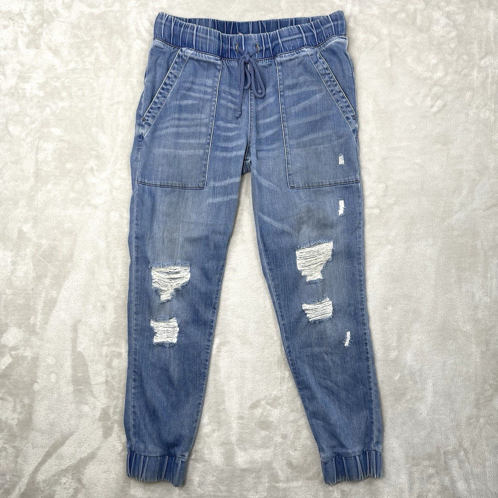 Bella Dahl Tencel Blend Distressed Faded Joggers Size Small Grunge Streetwear
